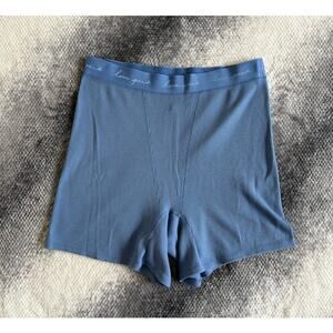 PINK Victoria's Secret Waffle Knit Boxer Blue Sleep Lounge Hi Rise Shorts XL